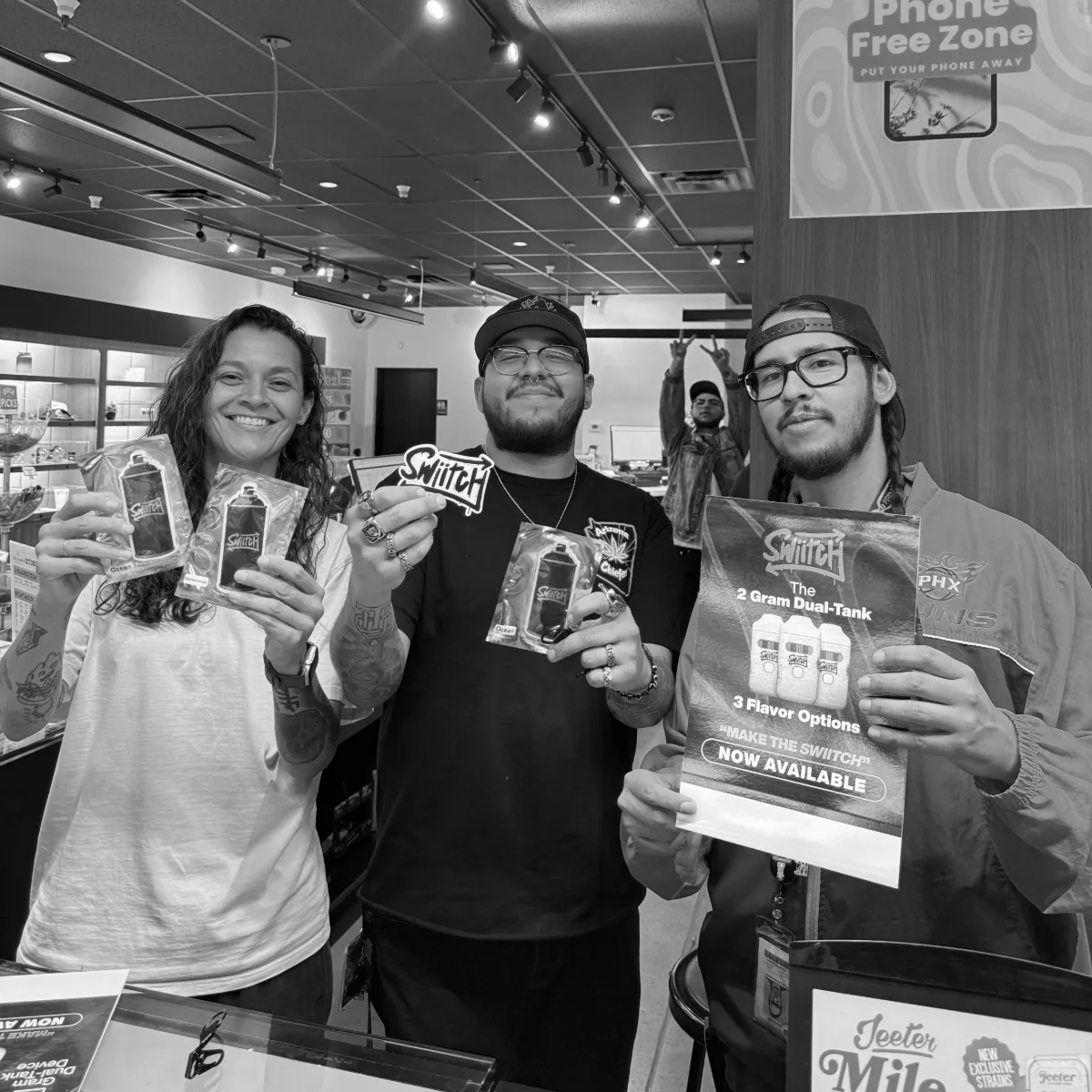 Behind the counter with the crew